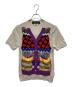 COMME des GARCONS HOMME PLUS（コムデギャルソンオムプリュス）の古着「パッチワークデザイン半袖ニット」｜ベージュ×マルチカラー