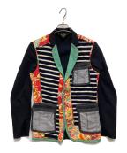 COMME des GARCONS HOMME PLUSコムデギャルソンオムプリュス）の古着「パッチワーク再構築ジャケット」｜ブラック×マルチカラー