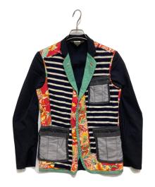 COMME des GARCONS HOMME PLUS（コムデギャルソンオムプリュス）の古着「パッチワーク再構築ジャケット」｜ブラック×マルチカラー