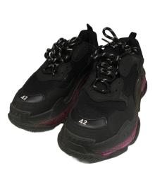 BALENCIAGA（バレンシアガ）の古着「Triple S Clear Sole/ローカットスニーカー」｜ブラック×ピンク