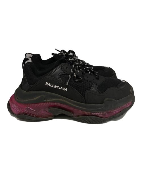 BALENCIAGA（バレンシアガ）BALENCIAGA (バレンシアガ) Triple S Clear Sole/ローカットスニーカー ブラック×ピンク サイズ:42の古着・服飾アイテム