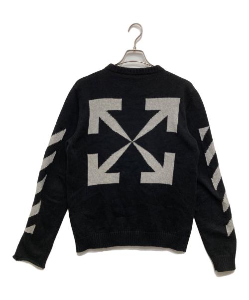OFFWHITE（オフホワイト）OFFWHITE (オフホワイト) DIAGONAL ARROW アシンメトリーニット・セーター ブラック サイズ:Lの古着・服飾アイテム