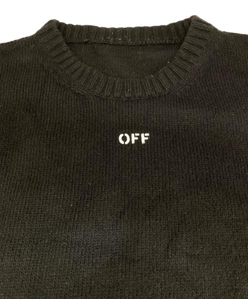 OFFWHITE（オフホワイト）OFFWHITE (オフホワイト) DIAGONAL ARROW アシンメトリーニット・セーター ブラック サイズ:Lの古着・服飾アイテム