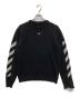 OFFWHITE（オフホワイト）の古着「DIAGONAL ARROW アシンメトリーニット・セーター」｜ブラック