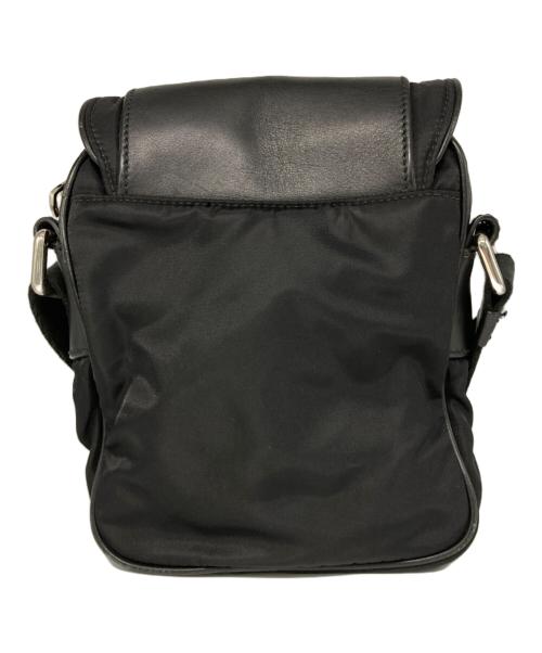 DOLCE & GABBANA（ドルチェ＆ガッバーナ）DOLCE & GABBANA (ドルチェ＆ガッバーナ) レザー切替ロゴプレートショルダーバッグ ブラックの古着・服飾アイテム
