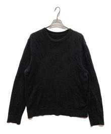 BALENCIAGA（バレンシアガ）の古着「ロゴジャガードウールニット」｜ブラック