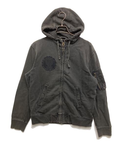 RRL（ダブルアールエル）RRL (ダブルアールエル) ジップパーカー グレー サイズ:Mの古着・服飾アイテム