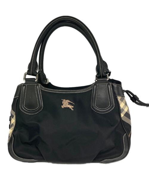 BURBERRY BLUE LABEL（バーバリー ブルー レーベル）BURBERRY BLUE LABEL (バーバリー ブルー レーベル) ノバチェック切替ナイロントートバッグ ブラックの古着・服飾アイテム