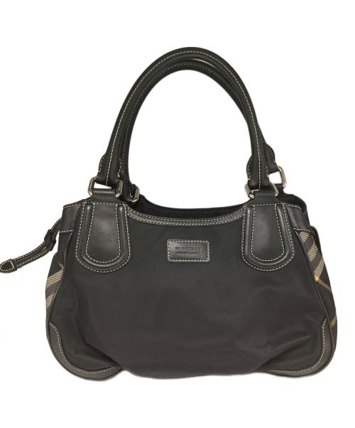 BURBERRY BLUE LABEL（バーバリー ブルー レーベル）BURBERRY BLUE LABEL (バーバリー ブルー レーベル) ノバチェック切替ナイロントートバッグ ブラックの古着・服飾アイテム