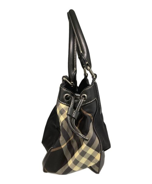 BURBERRY BLUE LABEL（バーバリー ブルー レーベル）BURBERRY BLUE LABEL (バーバリー ブルー レーベル) ノバチェック切替ナイロントートバッグ ブラックの古着・服飾アイテム