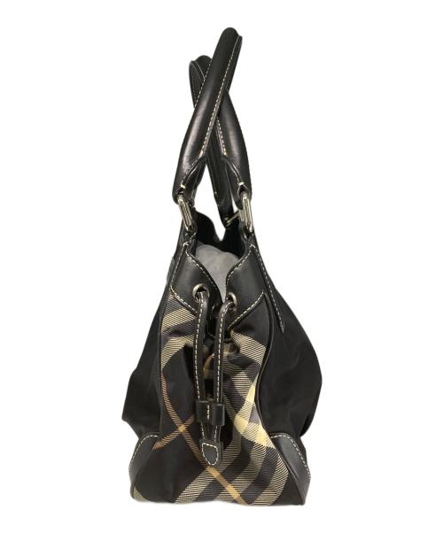 BURBERRY BLUE LABEL（バーバリー ブルー レーベル）BURBERRY BLUE LABEL (バーバリー ブルー レーベル) ノバチェック切替ナイロントートバッグ ブラックの古着・服飾アイテム