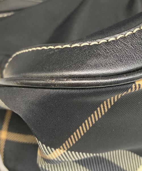 BURBERRY BLUE LABEL（バーバリー ブルー レーベル）BURBERRY BLUE LABEL (バーバリー ブルー レーベル) ノバチェック切替ナイロントートバッグ ブラックの古着・服飾アイテム