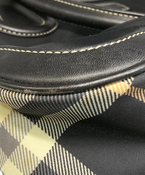 BURBERRY BLUE LABEL（バーバリー ブルー レーベル）BURBERRY BLUE LABEL (バーバリー ブルー レーベル) ノバチェック切替ナイロントートバッグ ブラックの古着・服飾アイテム