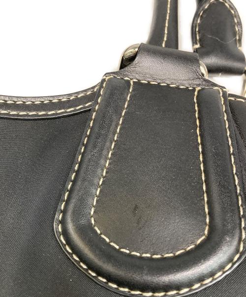 BURBERRY BLUE LABEL（バーバリー ブルー レーベル）BURBERRY BLUE LABEL (バーバリー ブルー レーベル) ノバチェック切替ナイロントートバッグ ブラックの古着・服飾アイテム