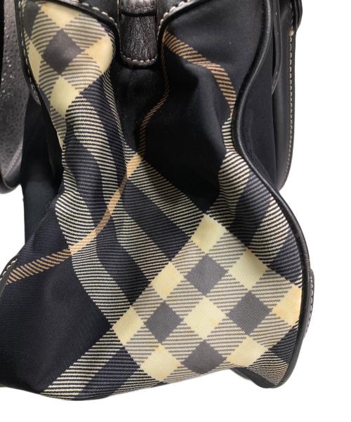 BURBERRY BLUE LABEL（バーバリー ブルー レーベル）BURBERRY BLUE LABEL (バーバリー ブルー レーベル) ノバチェック切替ナイロントートバッグ ブラックの古着・服飾アイテム