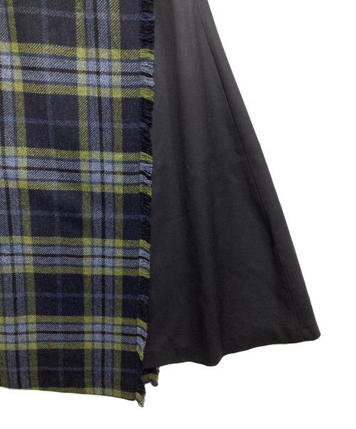 O'NEIL OF DUBLIN（オニール オブ ダブリン）O'NEIL OF DUBLIN (オニール オブ ダブリン) チェック柄ラップロングスカート ネイビー サイズ:40の古着・服飾アイテム