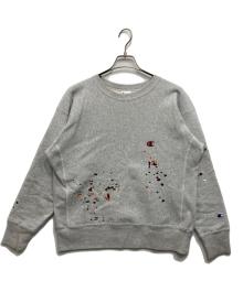 Champion×JOURNAL STANDARD（チャンピオン×ジャーナルスタンダード）の古着「リバースウィーブ刺繍スプラッシュクルーネックスウェット」｜グレー