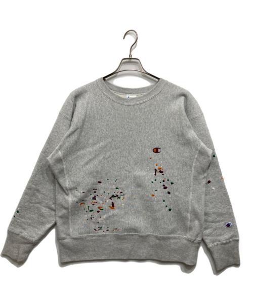 Champion（チャンピオン）Champion (チャンピオン) JOURNAL STANDARD (ジャーナルスタンダード) リバースウィーブ刺繍スプラッシュクルーネックスウェット グレー サイズ:Lの古着・服飾アイテム