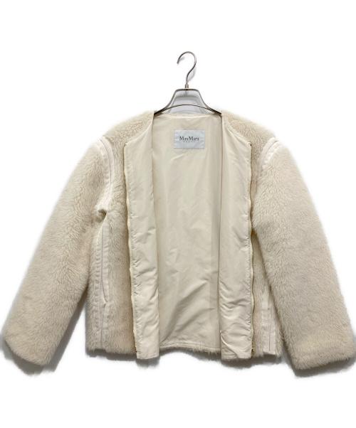 MaxMara（マックスマーラ）MaxMara (マックスマーラ) テディベアノーカラージャケット アイボリー サイズ:40の古着・服飾アイテム