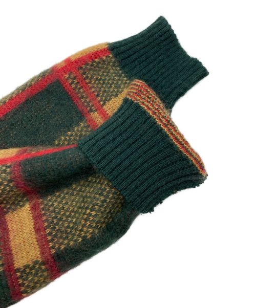 Needles（ニードルズ）Needles (ニードルス) Tartan Mohair Cardigan ブラウン×グリーン サイズ:Sの古着・服飾アイテム