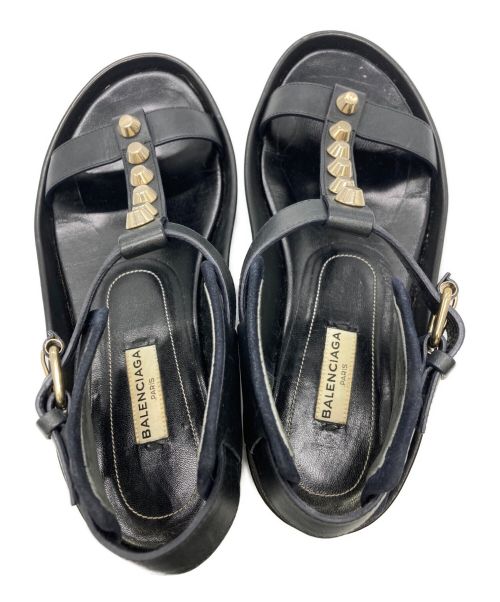 BALENCIAGA（バレンシアガ）BALENCIAGA (バレンシアガ) スタッズストラップサンダル ブラック サイズ:36の古着・服飾アイテム