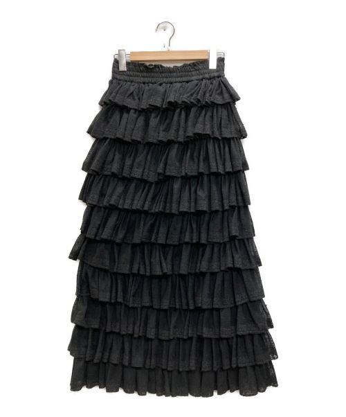 crinkle crinkle crinkle（クリンクル クリンクル クリンクル）crinkle crinkle crinkle (クリンクル クリンクル クリンクル) TULLE TEARED SKIRT ブラック サイズ:Fの古着・服飾アイテム