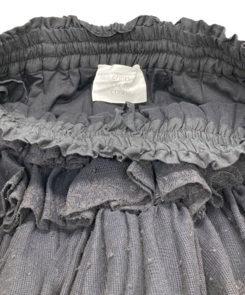 crinkle crinkle crinkle（クリンクル クリンクル クリンクル）crinkle crinkle crinkle (クリンクル クリンクル クリンクル) TULLE TEARED SKIRT ブラック サイズ:Fの古着・服飾アイテム
