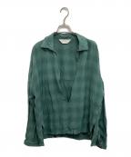 ANCELLMアンセルム）の古着「OMBRE CHECK PULLOVER SHIRT」｜グリーン