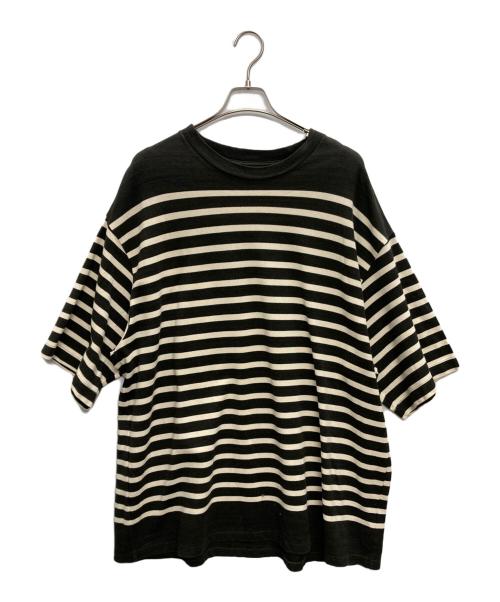 BLURHMS（ブラームス）blurhms (ブラームス) Border Super Size Tee ブラック×アイボリー サイズ:freeの古着・服飾アイテム