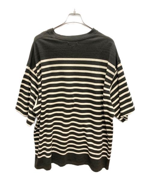 BLURHMS（ブラームス）blurhms (ブラームス) Border Super Size Tee ブラック×アイボリー サイズ:freeの古着・服飾アイテム