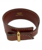 HERMESエルメス）の古着「アルテミス レザーブレスレット」｜ブラウン