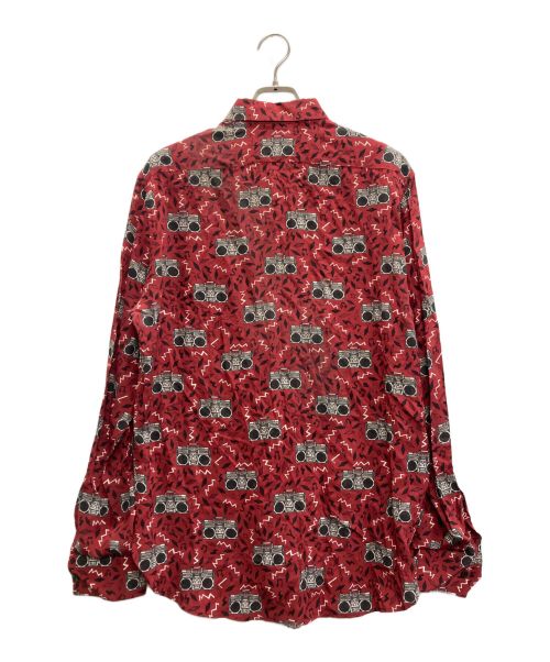 Saint Laurent Paris（サンローランパリ）Saint Laurent Paris (サンローランパリ) シルク総柄シャツ レッド サイズ:SIZE 38の古着・服飾アイテム