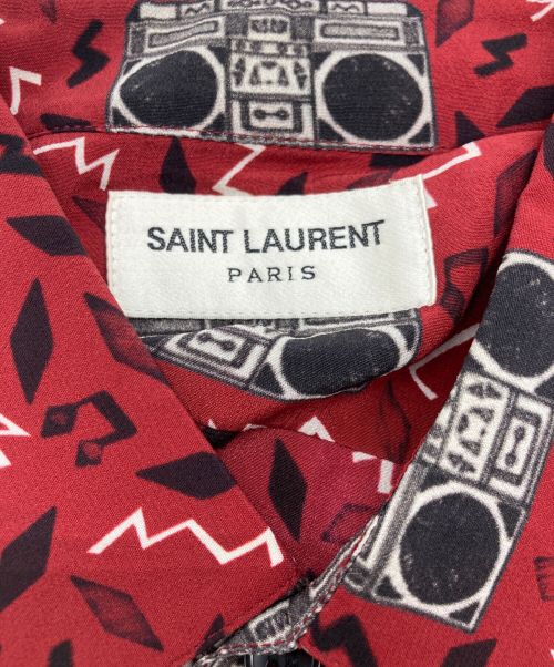 Saint Laurent Paris（サンローランパリ）Saint Laurent Paris (サンローランパリ) シルク総柄シャツ レッド サイズ:SIZE 38の古着・服飾アイテム