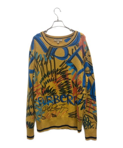 BURBERRY LONDON（バーバリーロンドン）BURBERRY LONDON (バーバリー ロンドン) クルーネックニット イエロー サイズ:Lの古着・服飾アイテム