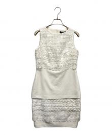 LAUREN RALPH LAUREN（ローレンラルフローレン）の古着「レースコンビノースリーブワンピース」｜ホワイト