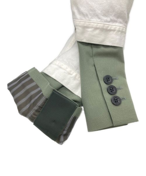 sacai（サカイ）sacai (サカイ) Denim Suiting Coat/デニムスーチングコート オリーブ×ホワイト サイズ:3の古着・服飾アイテム