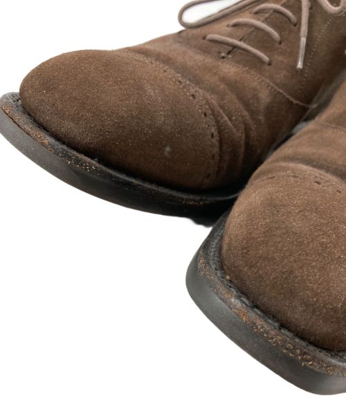 Trading post（トレーディングポスト）Trading Post (トレーディングポスト) 内羽パンチドキャップトゥシューズ ブラウン サイズ:9の古着・服飾アイテム