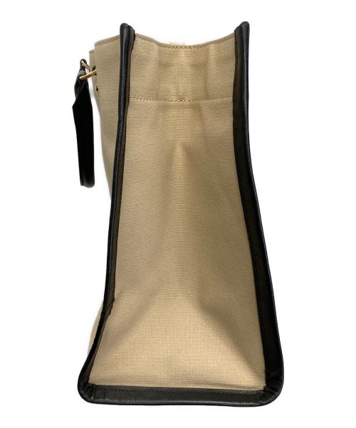 CULLNI（クルニ）CULLNI (クルニ) Leather Trimmed Canvas Handbag ベージュの古着・服飾アイテム