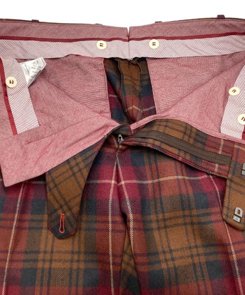 BERNARD ZINS（ベルナール ザンス）BERNARD ZINS (ベルナール ザンス) チェックパンツ レッド サイズ:38の古着・服飾アイテム