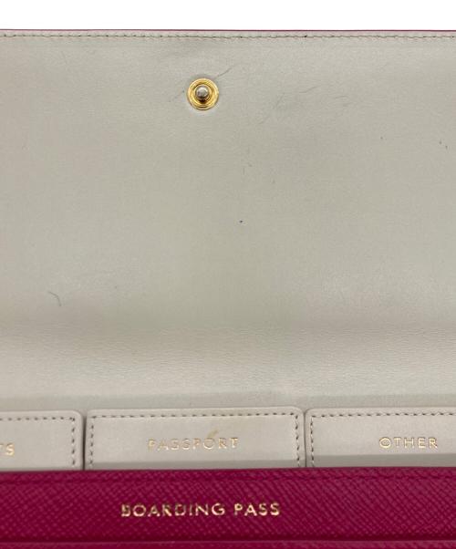 SMYTHSON（スマイソン）SMYTHSON (スマイソン) トラベルウォレット ピンクの古着・服飾アイテム
