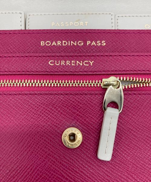 SMYTHSON（スマイソン）SMYTHSON (スマイソン) トラベルウォレット ピンクの古着・服飾アイテム