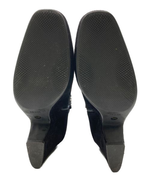 PRADA（プラダ）PRADA (プラダ) スウェードサイドジップブーツ ブラック サイズ:SIZE 38 1/2の古着・服飾アイテム