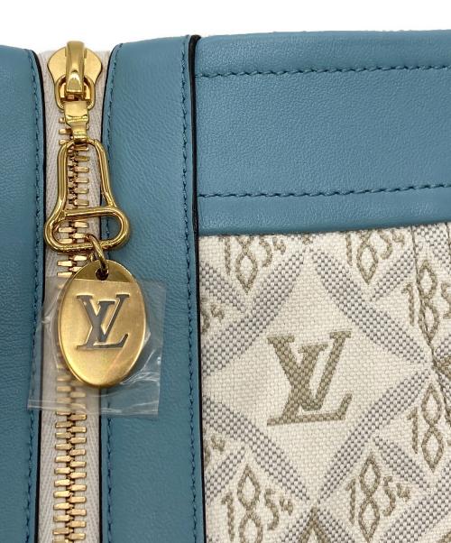 LOUIS VUITTON（ルイ ヴィトン）LOUIS VUITTON (ルイ ヴィトン) コントラストトリムモノグラムミニスカート ホワイト×ブルー サイズ:SIZE 40の古着・服飾アイテム