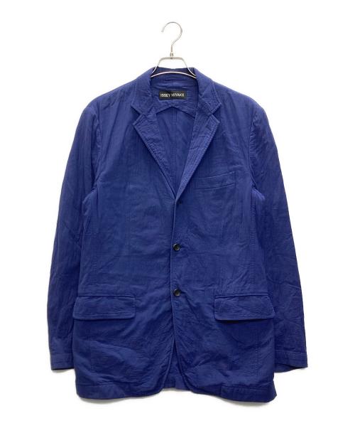 ISSEY MIYAKE（イッセイミヤケ）ISSEY MIYAKE (イッセイミヤケ) シワコットン3Bジャケット ブルー サイズ:3の古着・服飾アイテム