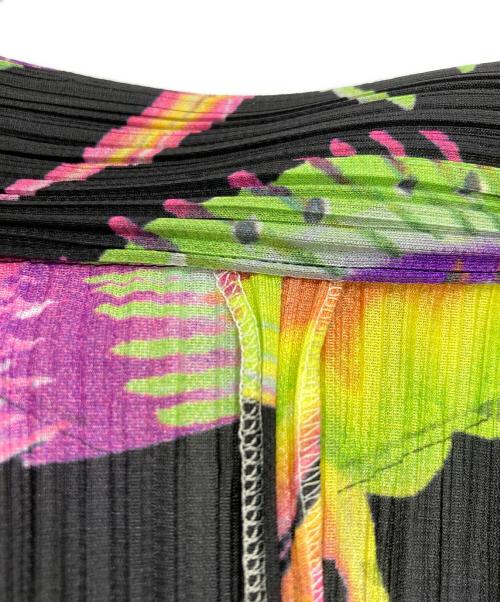 PLEATS PLEASE（プリーツプリーズ）PLEATS PLEASE (プリーツプリーズ) 総柄チャイナプリーツブラウス ブラック×ピンク サイズ:SIZE 3の古着・服飾アイテム