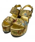 DRIES VAN NOTENドリスヴァンノッテン）の古着「花柄刺繍サンダル」｜イエロー