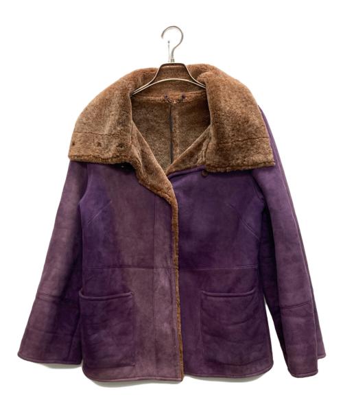 Salvatore Ferragamo（サルヴァトーレ フェラガモ）Salvatore Ferragamo (サルヴァトーレ フェラガモ) ムートンハーフコート パープル サイズ:SIZE I40の古着・服飾アイテム