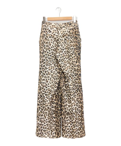 LA PRESTIC OUISTON（ラ プレスティック ウィストン）LA PRESTIC OUISTON (ラ プレスティック ウィストン) シルク2タックワイドパンツ ブラウン×ホワイト サイズ:SIZE0の古着・服飾アイテム