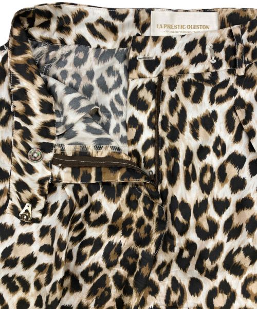 LA PRESTIC OUISTON（ラ プレスティック ウィストン）LA PRESTIC OUISTON (ラ プレスティック ウィストン) シルク2タックワイドパンツ ブラウン×ホワイト サイズ:SIZE0の古着・服飾アイテム