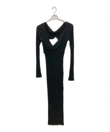 determ（デターム）の古着「スリットリブニットワンピース」｜ブラック